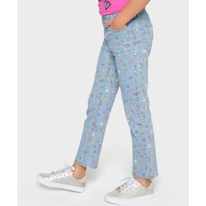The Children’s Place Girls Doodle Patterned Straight Leg Jeans Light Blue 6X/7